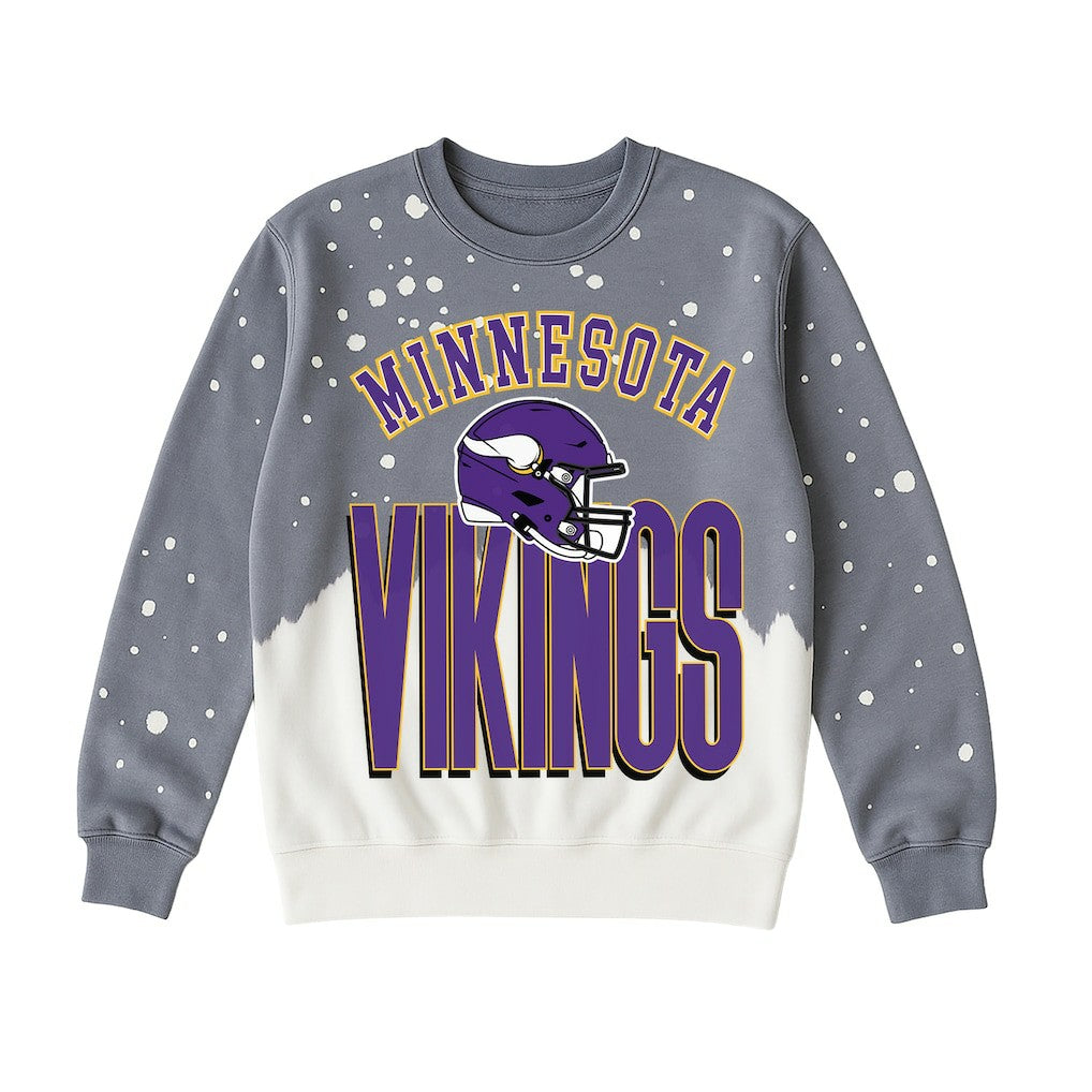 Minnesota Vikings Gameday Couture Women's Arch Rivals Faded Wash Sweatshirt Gray