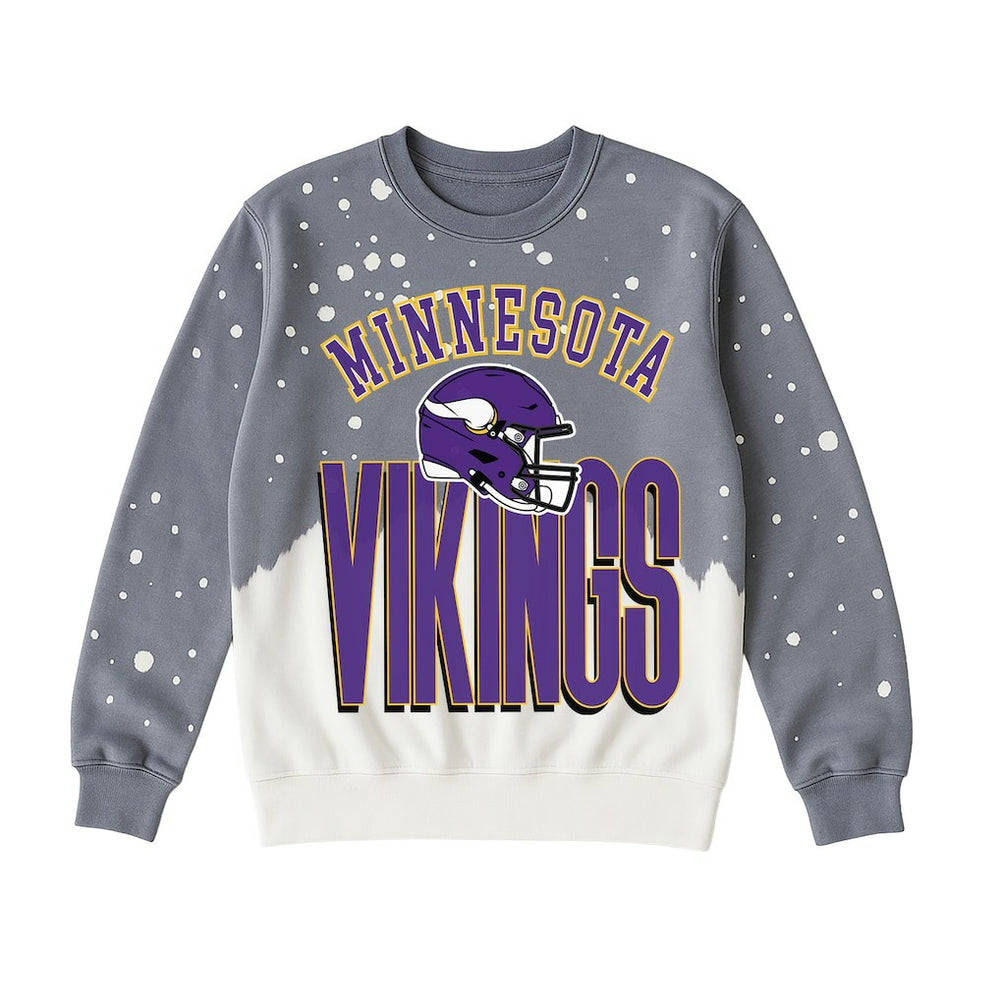 Minnesota Vikings Gameday Couture Women's Arch Rivals Faded Wash Sweatshirt Gray