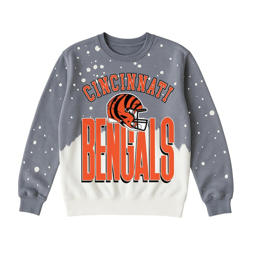 Cincinnati Bengals Gameday Couture Women's Arch Rivals Faded Wash Sweatshirt Gray