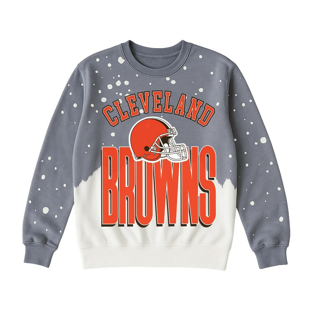 Cleveland Browns Gameday Couture Women's Arch Rivals Faded Wash Sweatshirt Gray