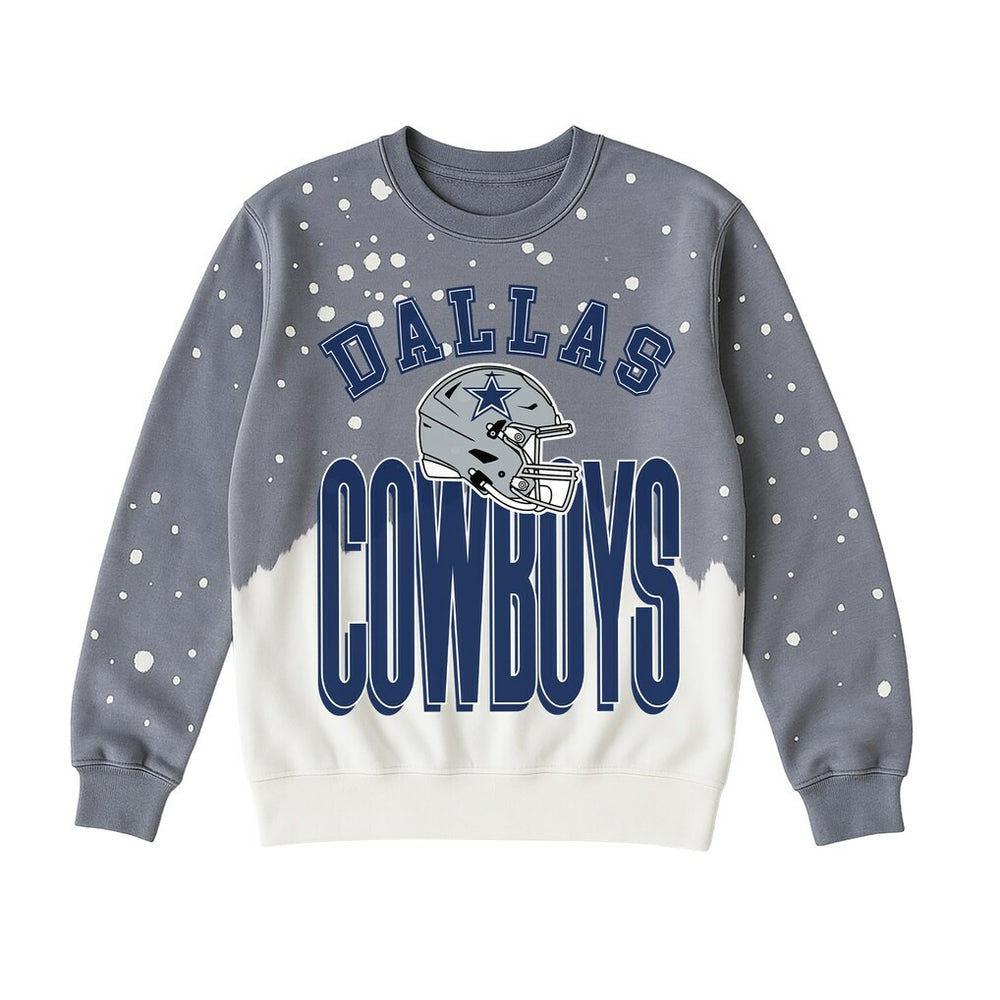 Dallas Cowboys Gameday Couture Women's Arch Rivals Faded Wash Sweatshirt Gray