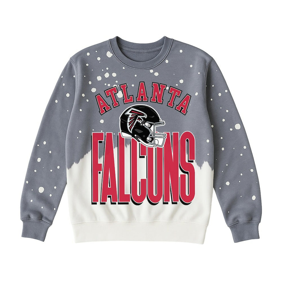 Atlanta Falcons Gameday Couture Women's Arch Rivals Faded Wash Sweatshirt Gray