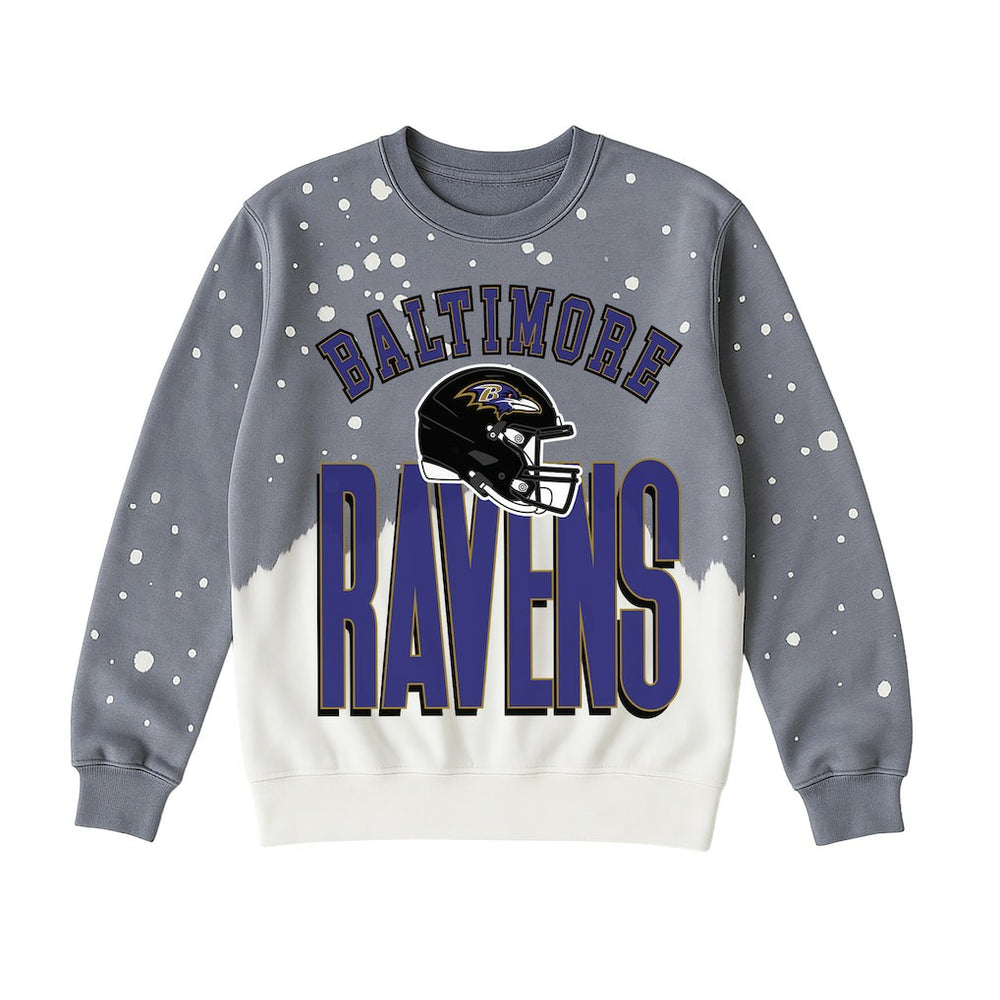 Baltimore Ravens Gameday Couture Women's Arch Rivals Faded Wash Sweatshirt Gray
