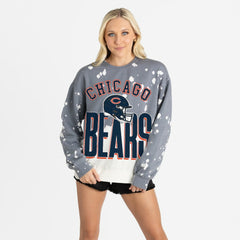 Chicago Bears Gameday Couture Women's Arch Rivals Faded Wash Sweatshirt Gray