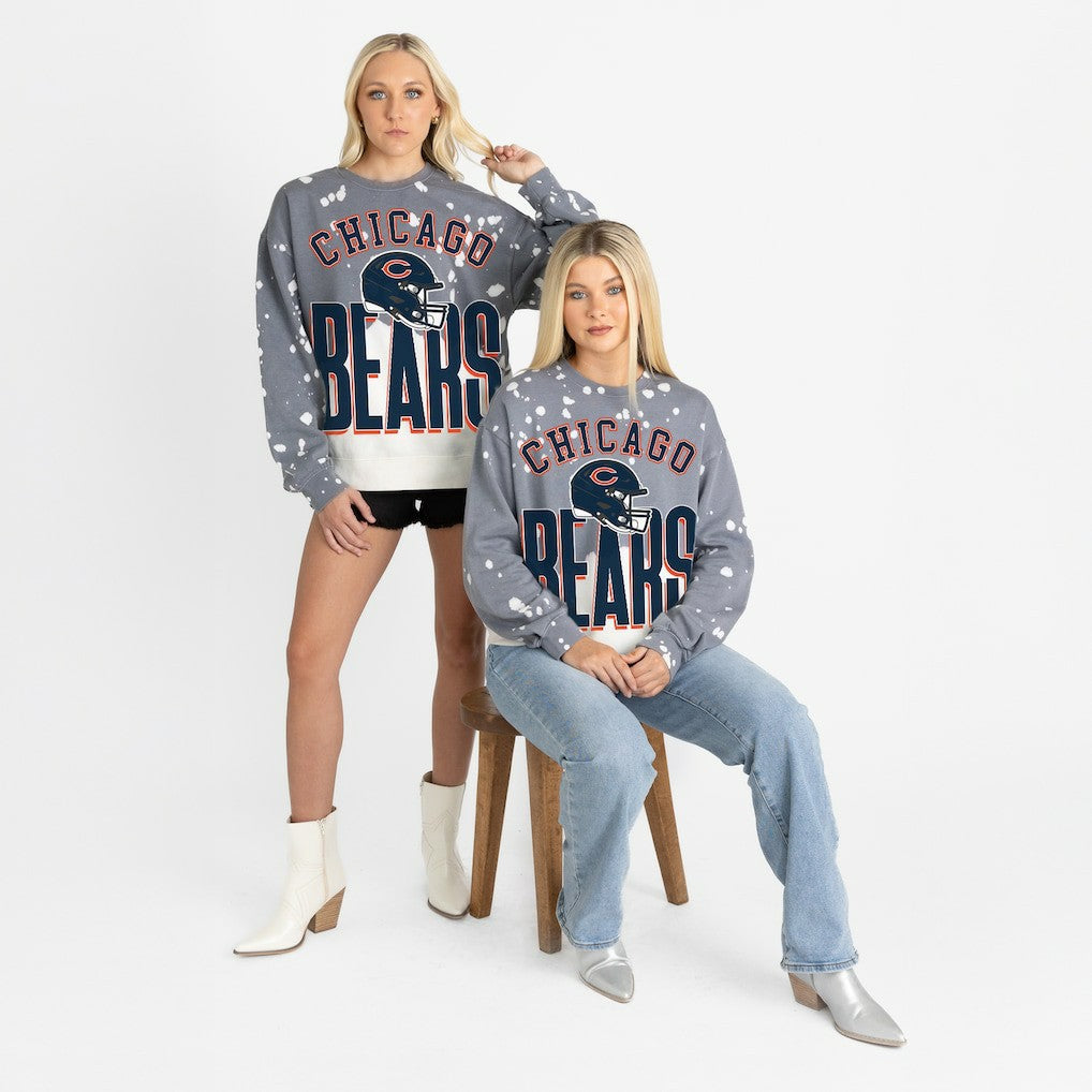 Chicago Bears Gameday Couture Women's Arch Rivals Faded Wash Sweatshirt Gray