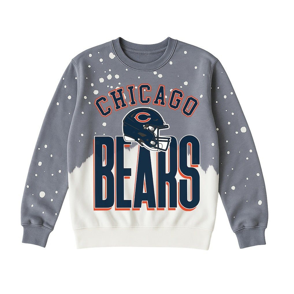 Chicago Bears Gameday Couture Women's Arch Rivals Faded Wash Sweatshirt Gray