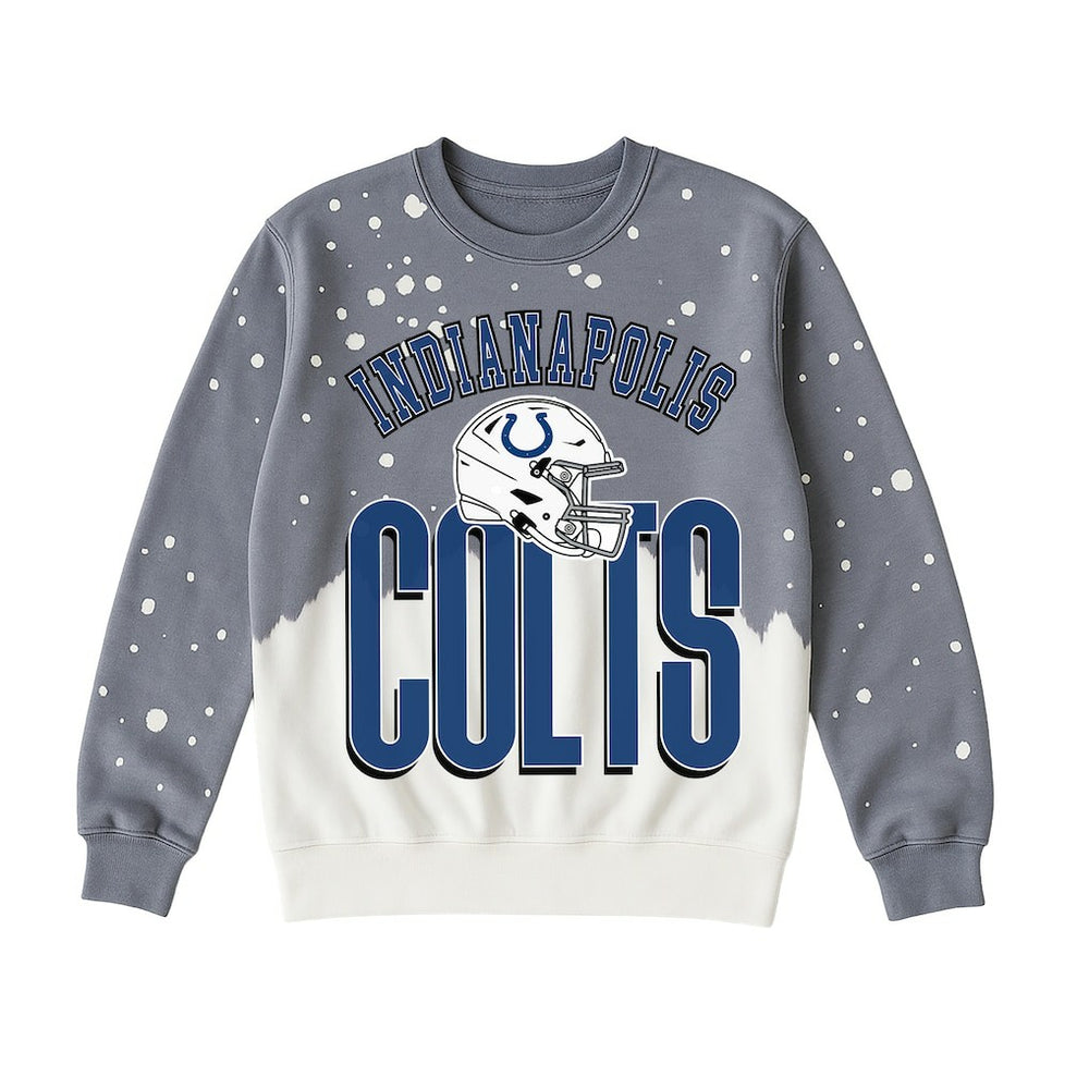 Indianapolis Colts Gameday Couture Women's Arch Rivals Faded Wash Sweatshirt Gray