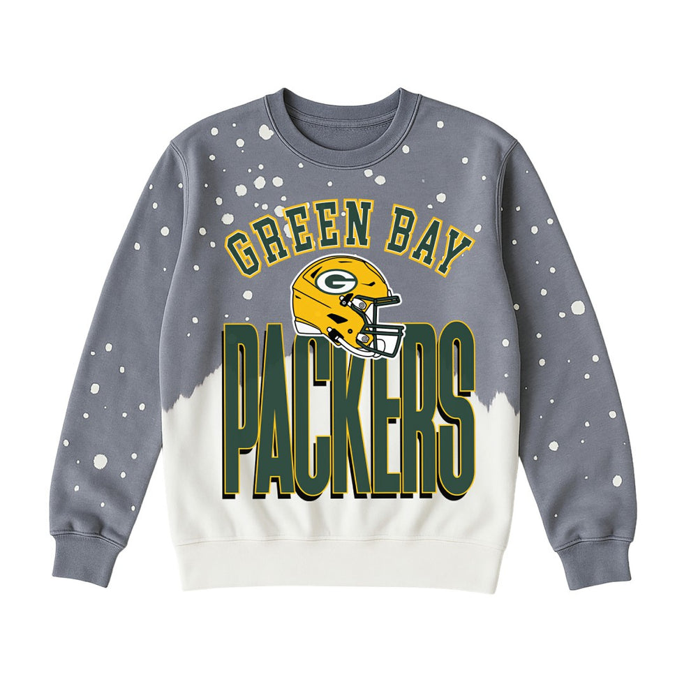 Green Bay Packers Gameday Couture Women's Arch Rivals Faded Wash Sweatshirt Gray