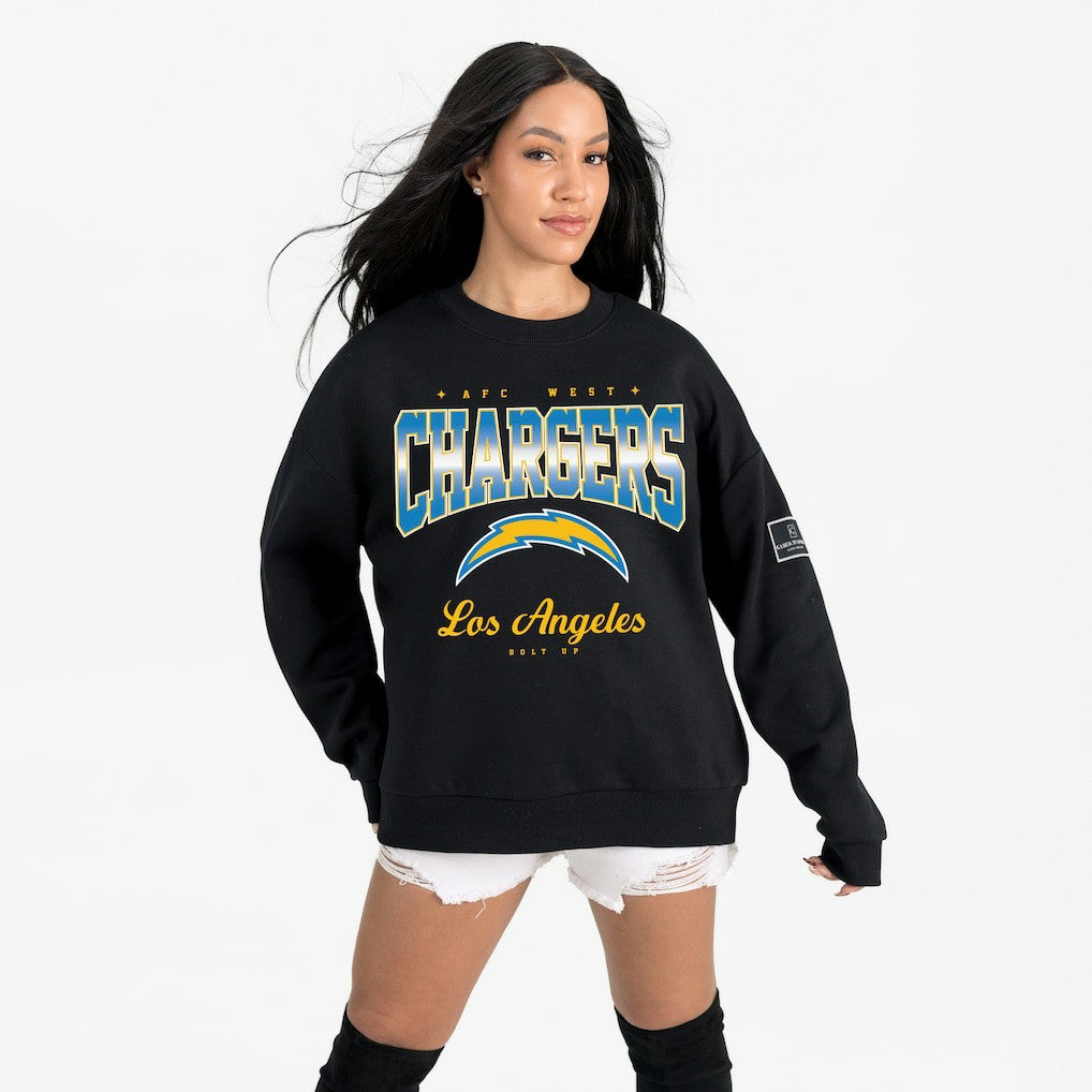 Los Angeles Chargers Gameday Couture Women's Powerhouse Play Premium Fleece Sweatshirt Black
