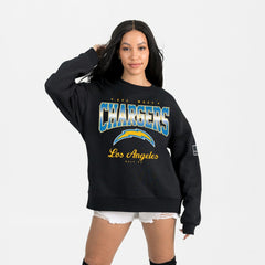Los Angeles Chargers Gameday Couture Women's Powerhouse Play Premium Fleece Sweatshirt Black