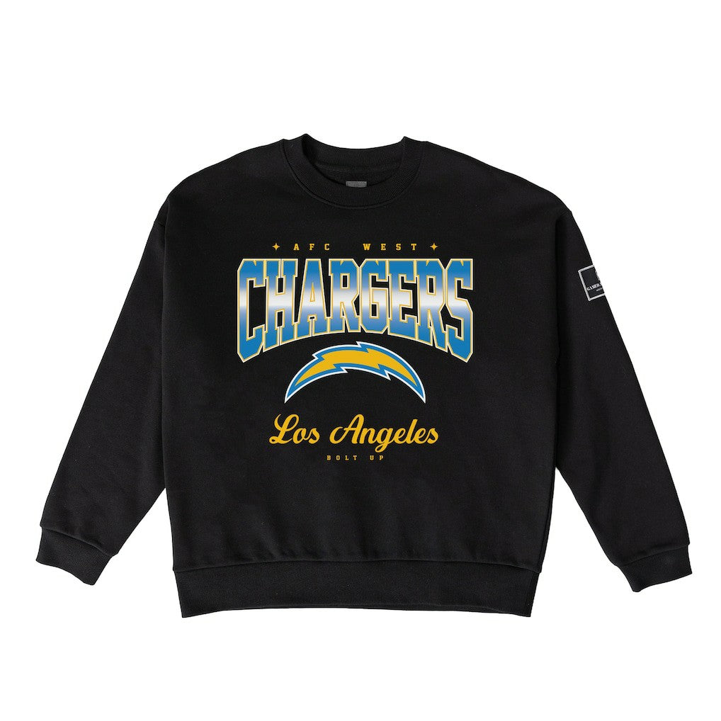 Los Angeles Chargers Gameday Couture Women's Powerhouse Play Premium Fleece Sweatshirt Black