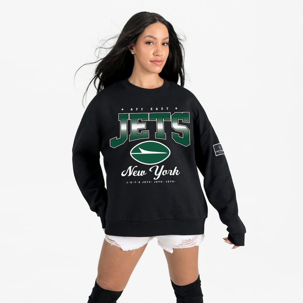 New York Jets Gameday Couture Women's Powerhouse Play Premium Fleece Sweatshirt Black