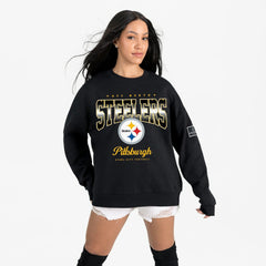 Pittsburgh Steelers Gameday Couture Women's Powerhouse Play Premium Fleece Sweatshirt Black
