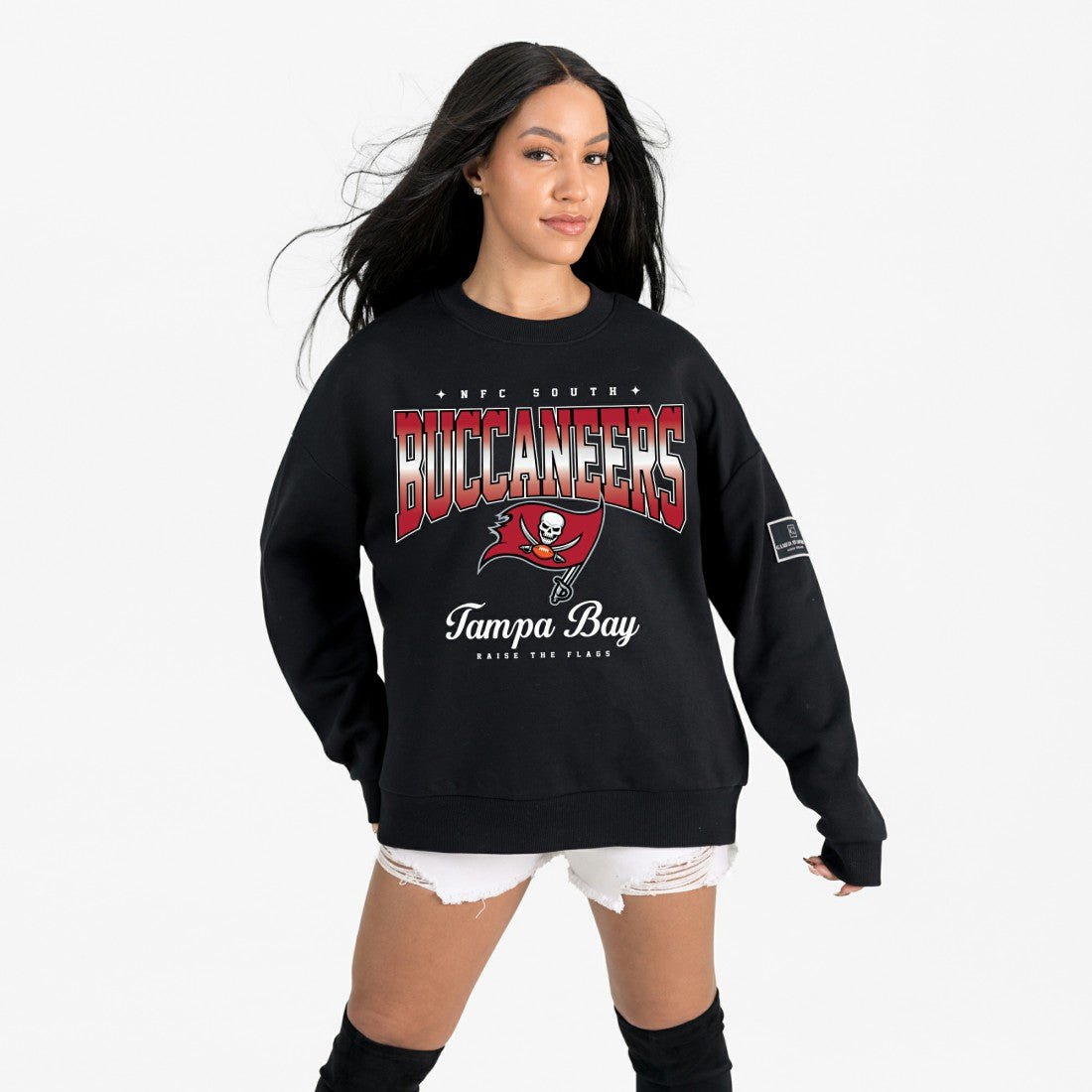 Tampa Bay Buccaneers Gameday Couture Women's Powerhouse Play Premium Fleece Sweatshirt Black