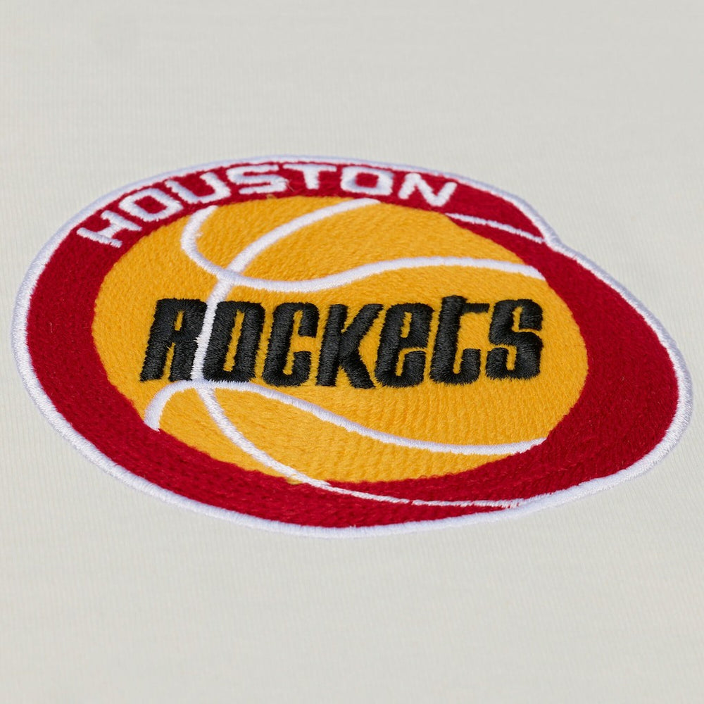 Houston Rockets Hardwood Classics Chainstitch Premium T-Shirt Cream