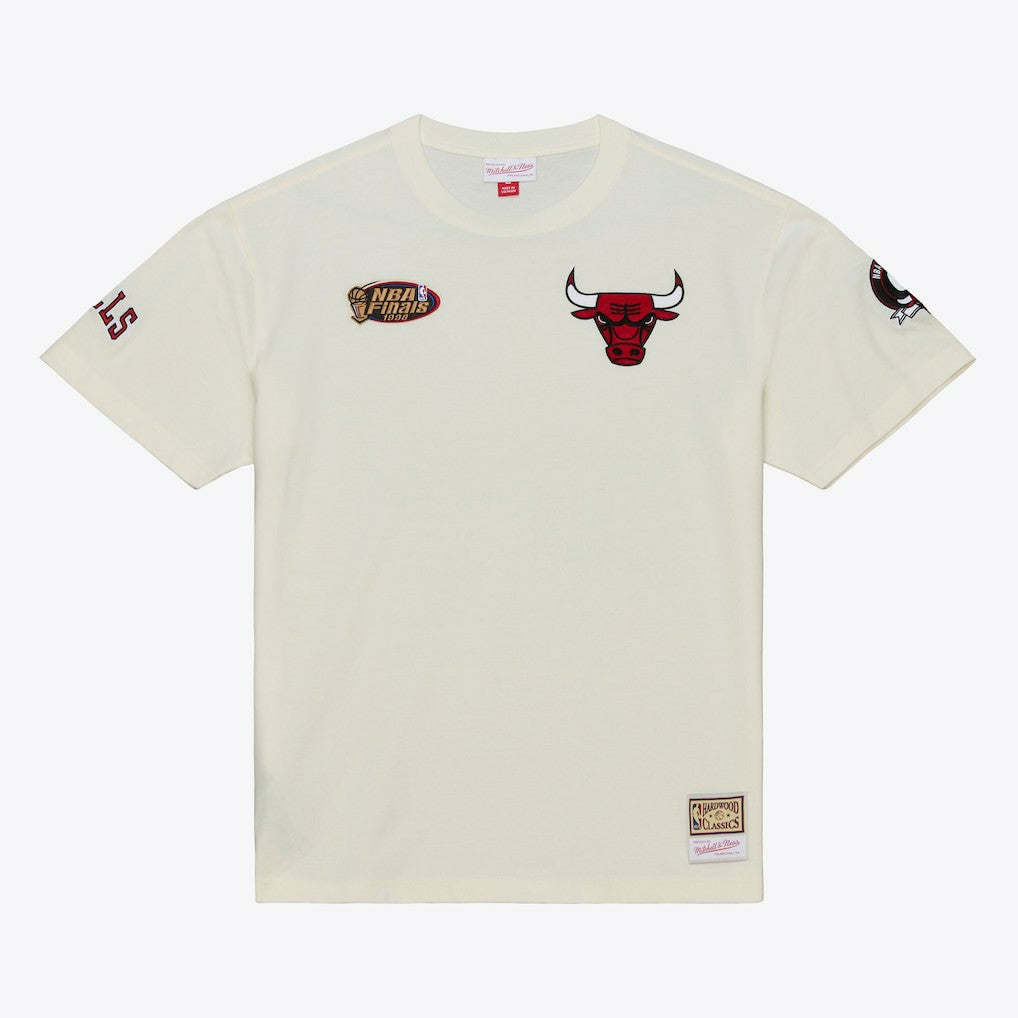 Chicago Bulls Hardwood Classics Chainstitch Premium T-Shirt Cream