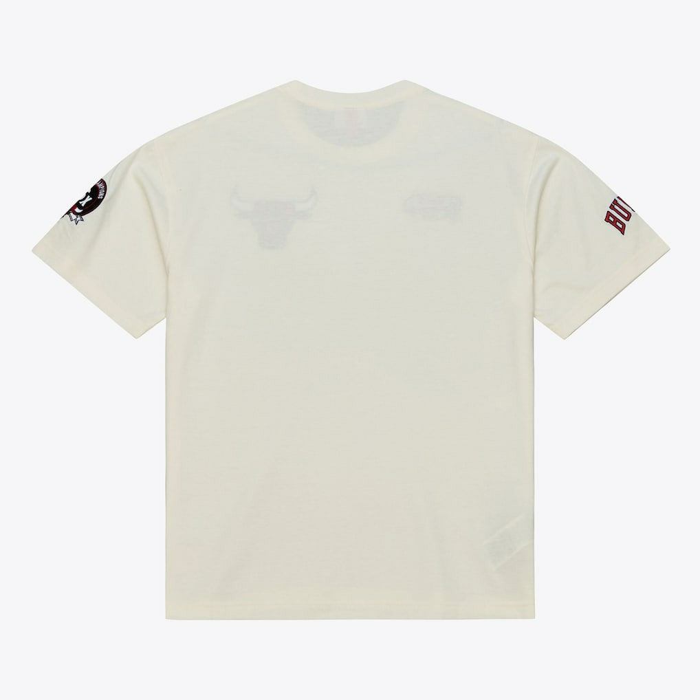Chicago Bulls Hardwood Classics Chainstitch Premium T-Shirt Cream
