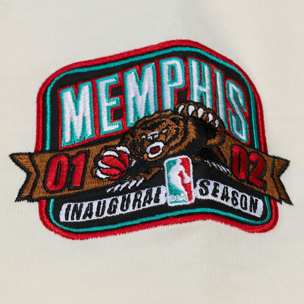 Memphis Grizzlies Hardwood Classics Chainstitch Premium T-Shirt Cream