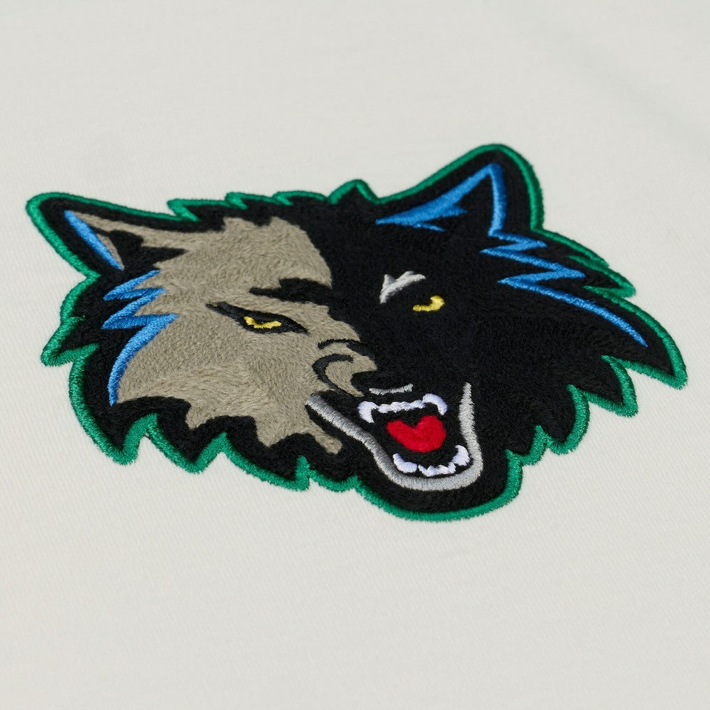 Minnesota Timberwolves Hardwood Classics Chainstitch Premium T-Shirt Cream