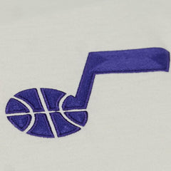 Utah Jazz Hardwood Classics Chainstitch Premium T-Shirt Cream