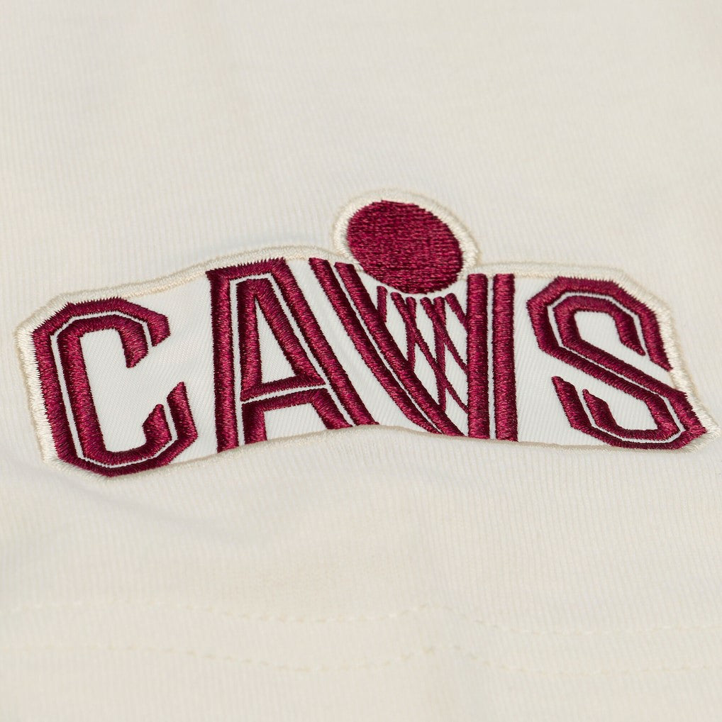 Cleveland Cavaliers Hardwood Classics Chainstitch Premium T-Shirt Cream