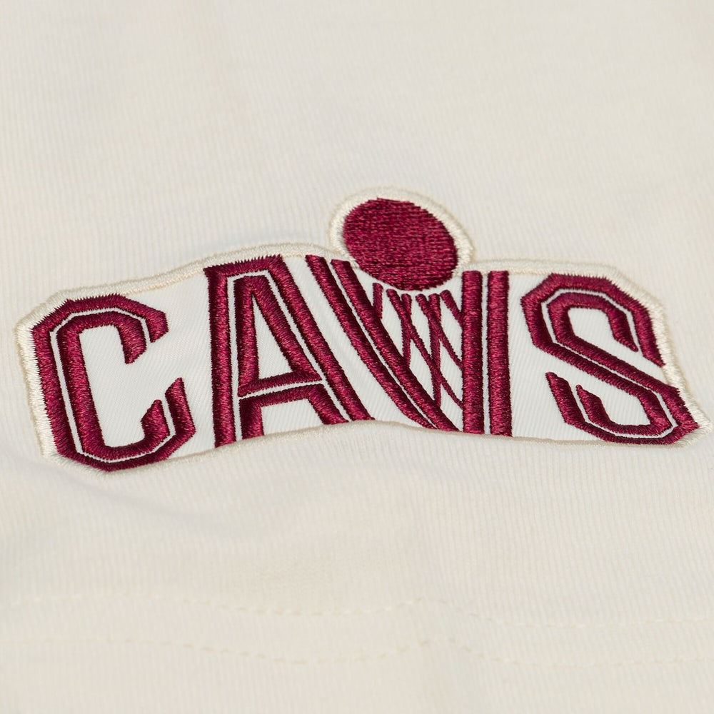 Cleveland Cavaliers Hardwood Classics Chainstitch Premium T-Shirt Cream