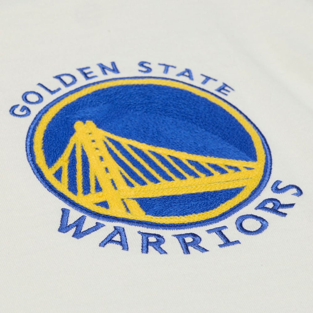 Golden State Warriors Hardwood Classics Chainstitch Premium T-Shirt Cream