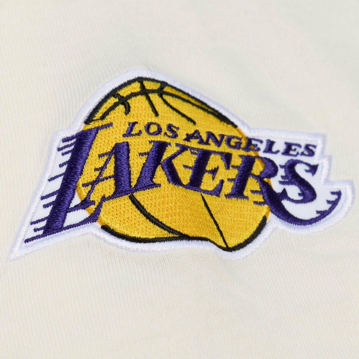 Los Angeles Lakers Hardwood Classics Chainstitch Premium T-Shirt Cream