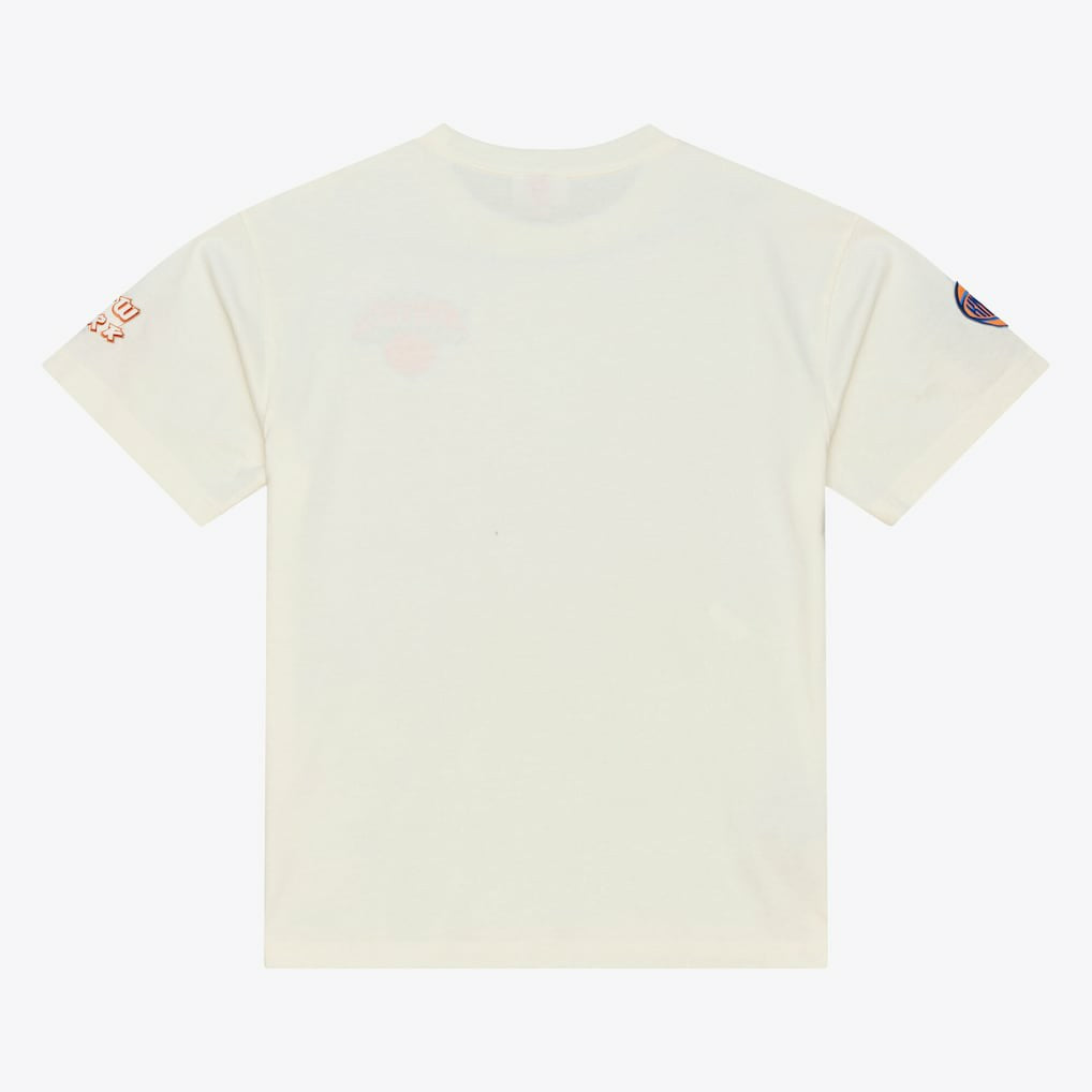 New York Knicks Hardwood Classics Chainstitch Premium T-Shirt Cream