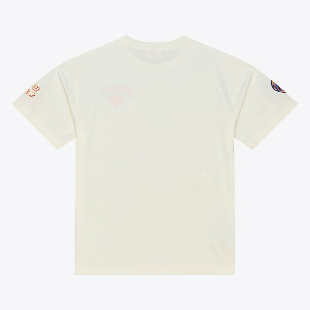 New York Knicks Hardwood Classics Chainstitch Premium T-Shirt Cream