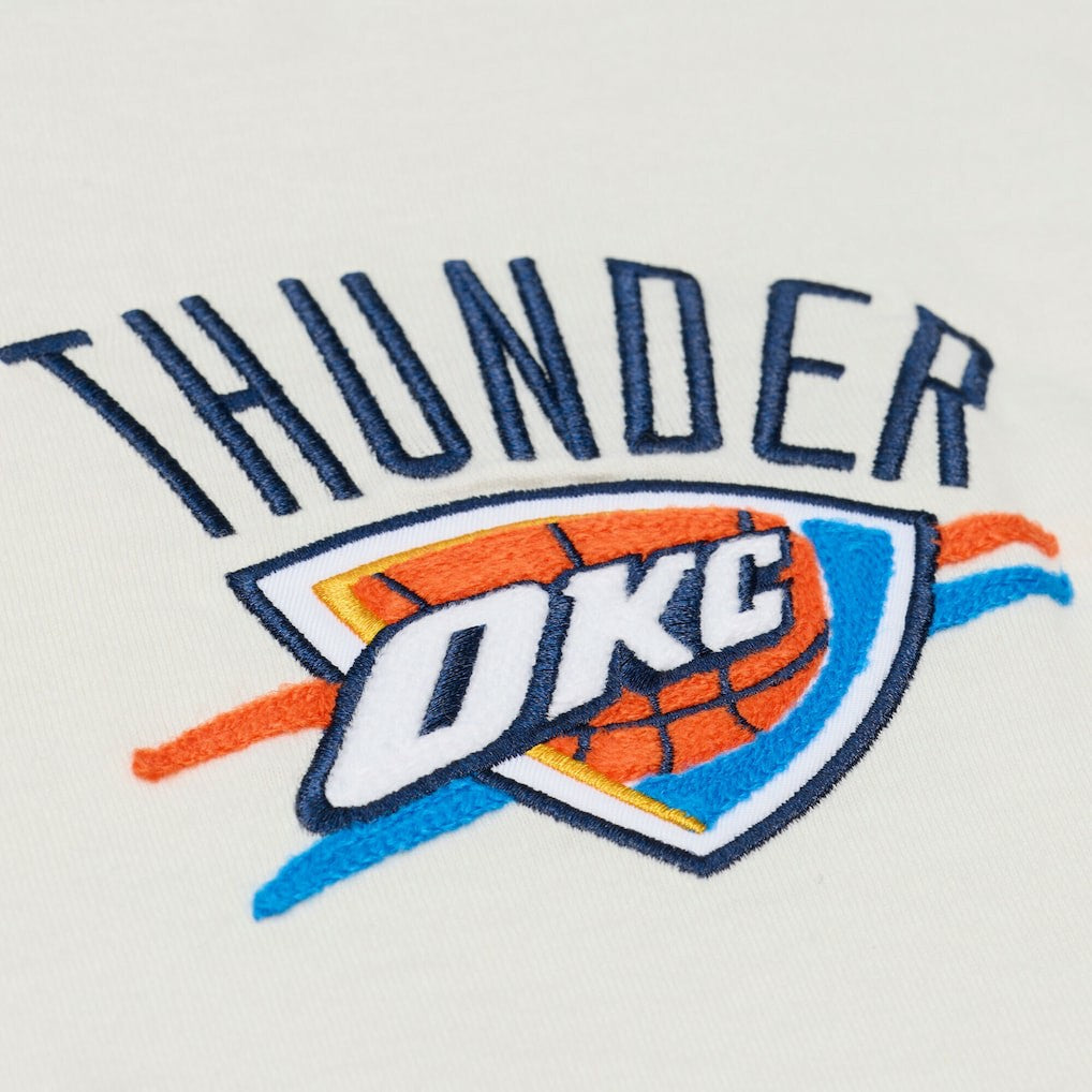 Oklahoma City Thunder Hardwood Classics Chainstitch Premium T-Shirt Cream