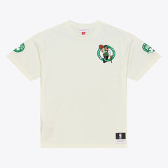 Boston Celtics Hardwood Classics Chainstitch Premium T-Shirt Cream