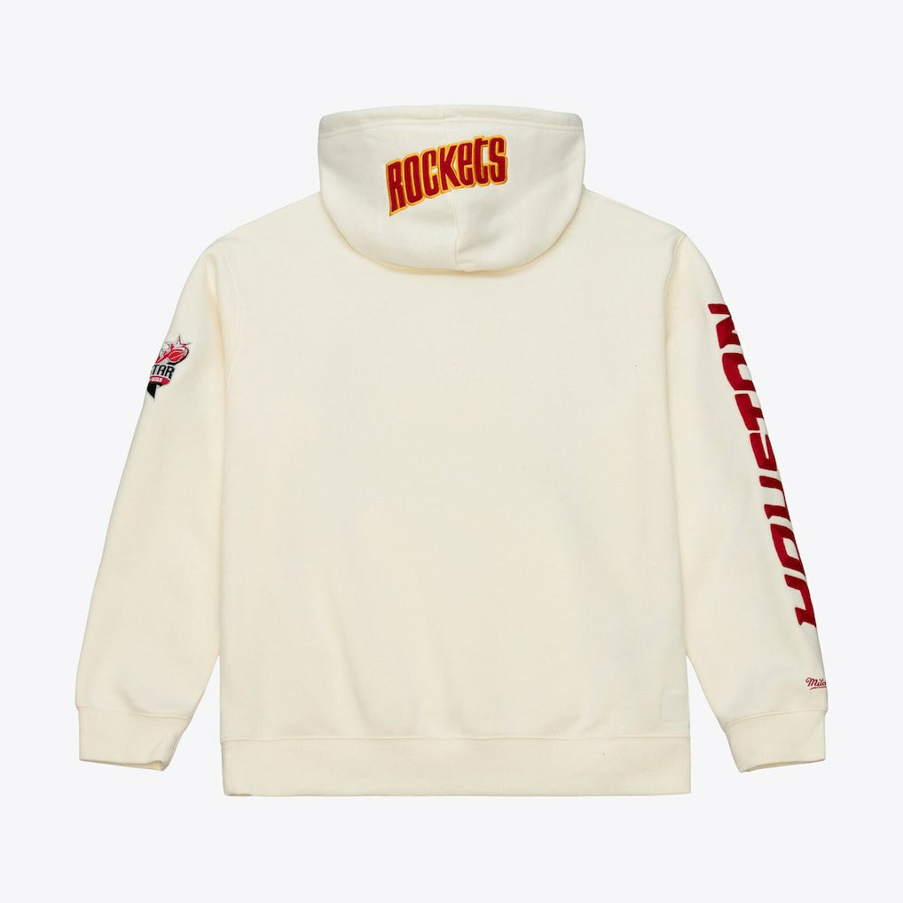 Houston Rockets Hardwood Classics Chainstitch Premium Fleece Hoodie Cream