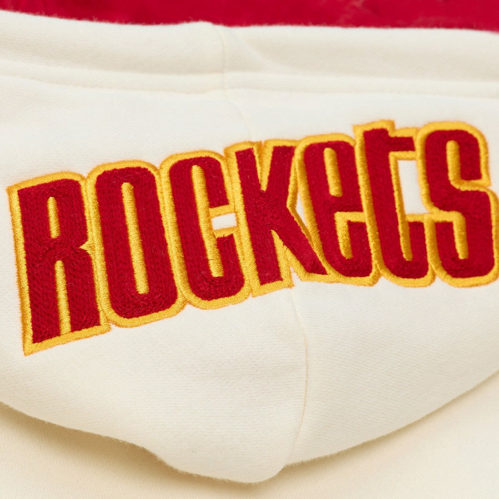 Houston Rockets Hardwood Classics Chainstitch Premium Fleece Hoodie Cream