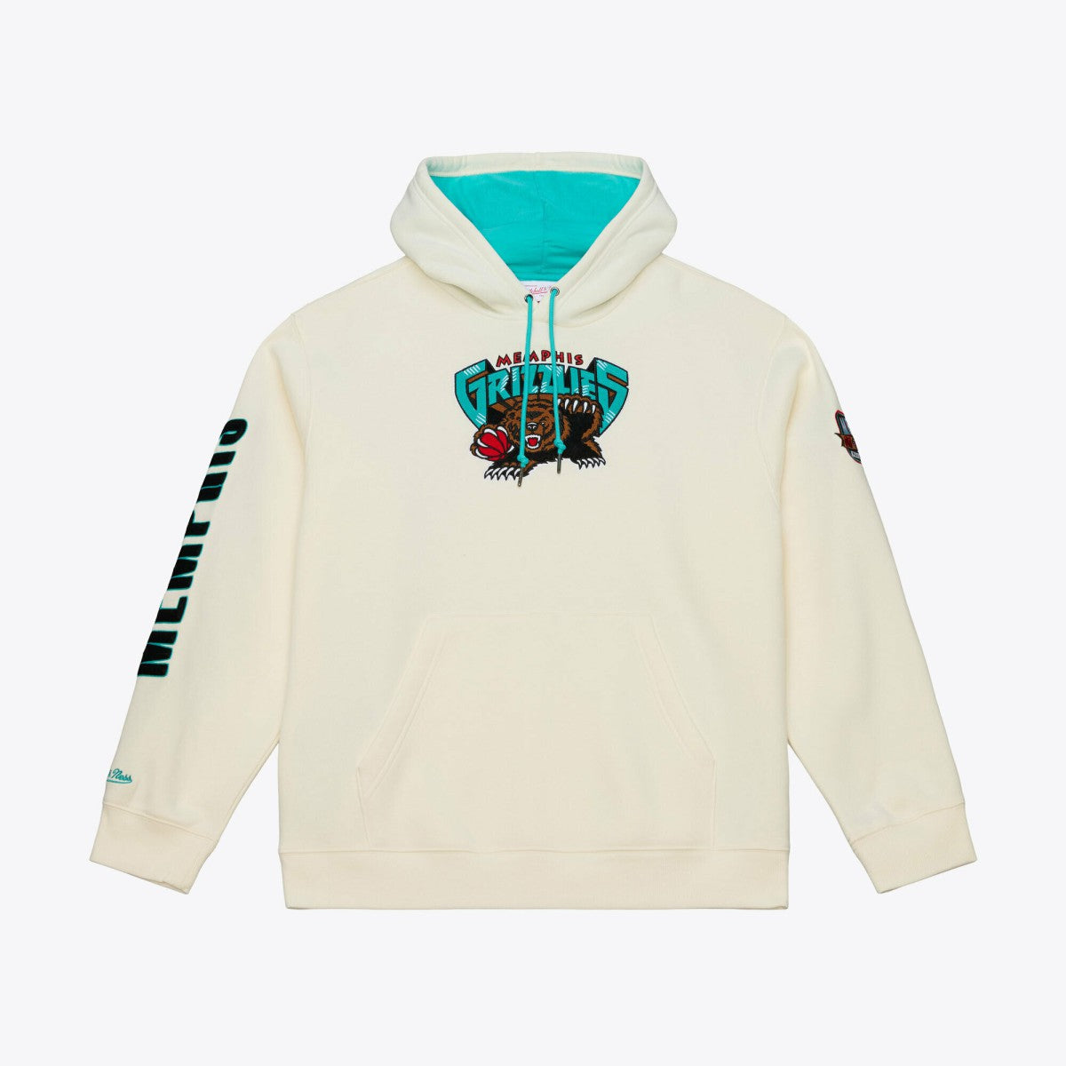 Memphis Grizzlies Hardwood Classics Chainstitch Premium Fleece Hoodie Cream