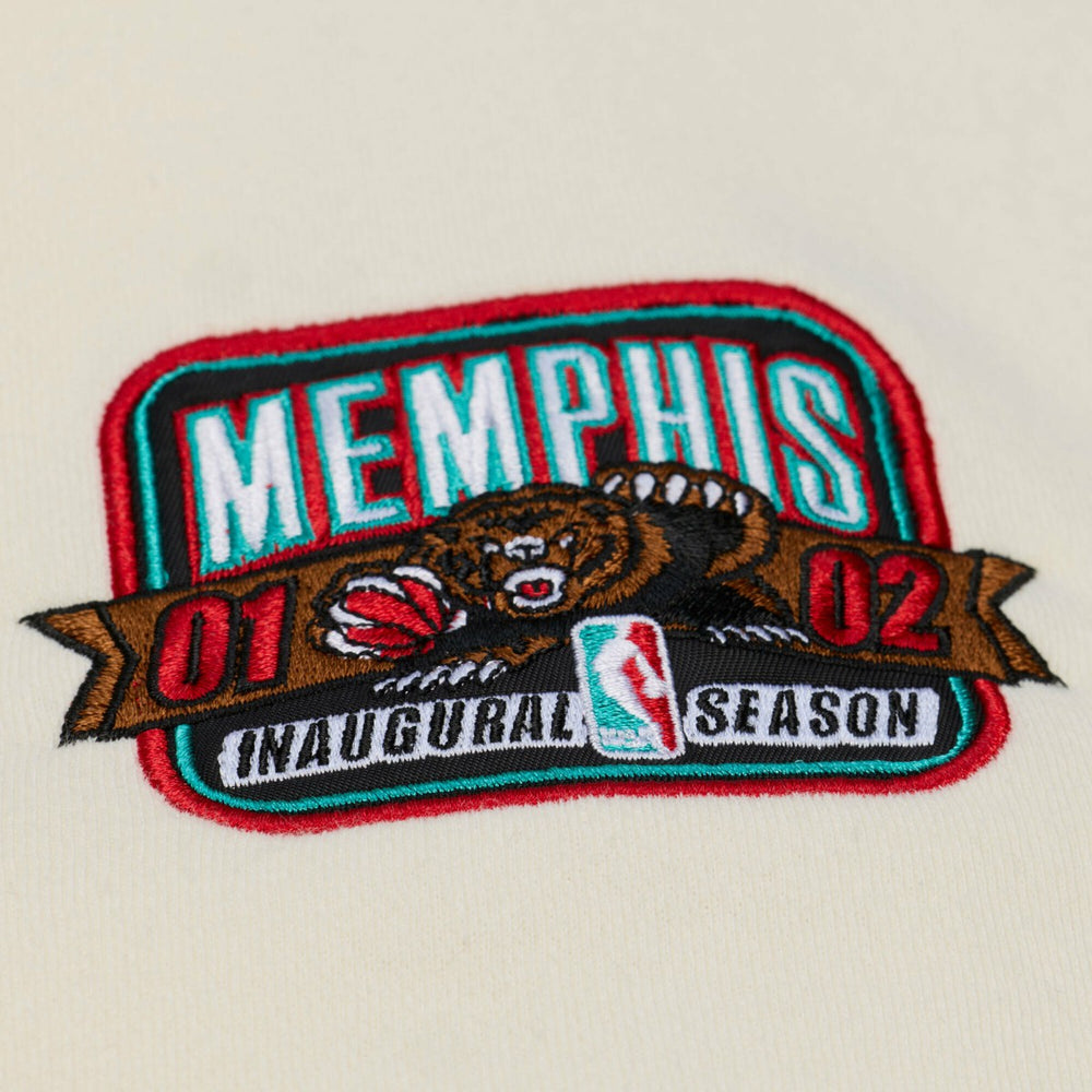 Memphis Grizzlies Hardwood Classics Chainstitch Premium Fleece Hoodie Cream