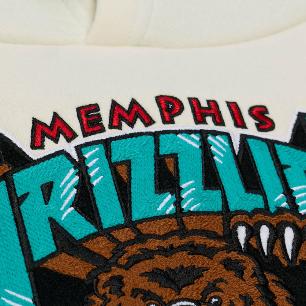 Memphis Grizzlies Hardwood Classics Chainstitch Premium Fleece Hoodie Cream