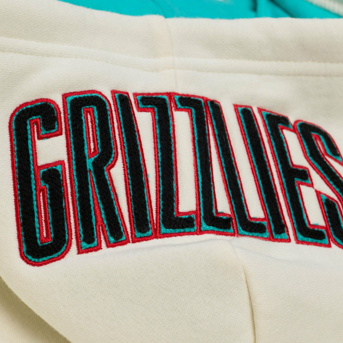 Memphis Grizzlies Hardwood Classics Chainstitch Premium Fleece Hoodie Cream