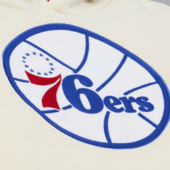 Philadelphia 76ers Hardwood Classics Chainstitch Premium Fleece Hoodie Cream