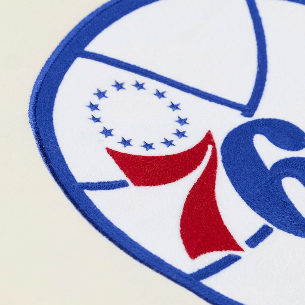 Philadelphia 76ers Hardwood Classics Chainstitch Premium Fleece Hoodie Cream