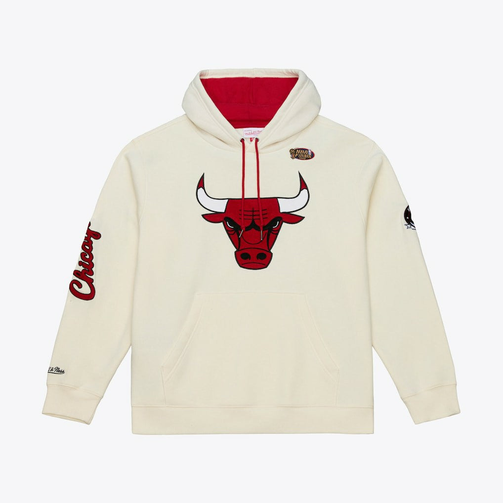 Chicago Bulls Hardwood Classics Chainstitch Premium Fleece Hoodie Cream