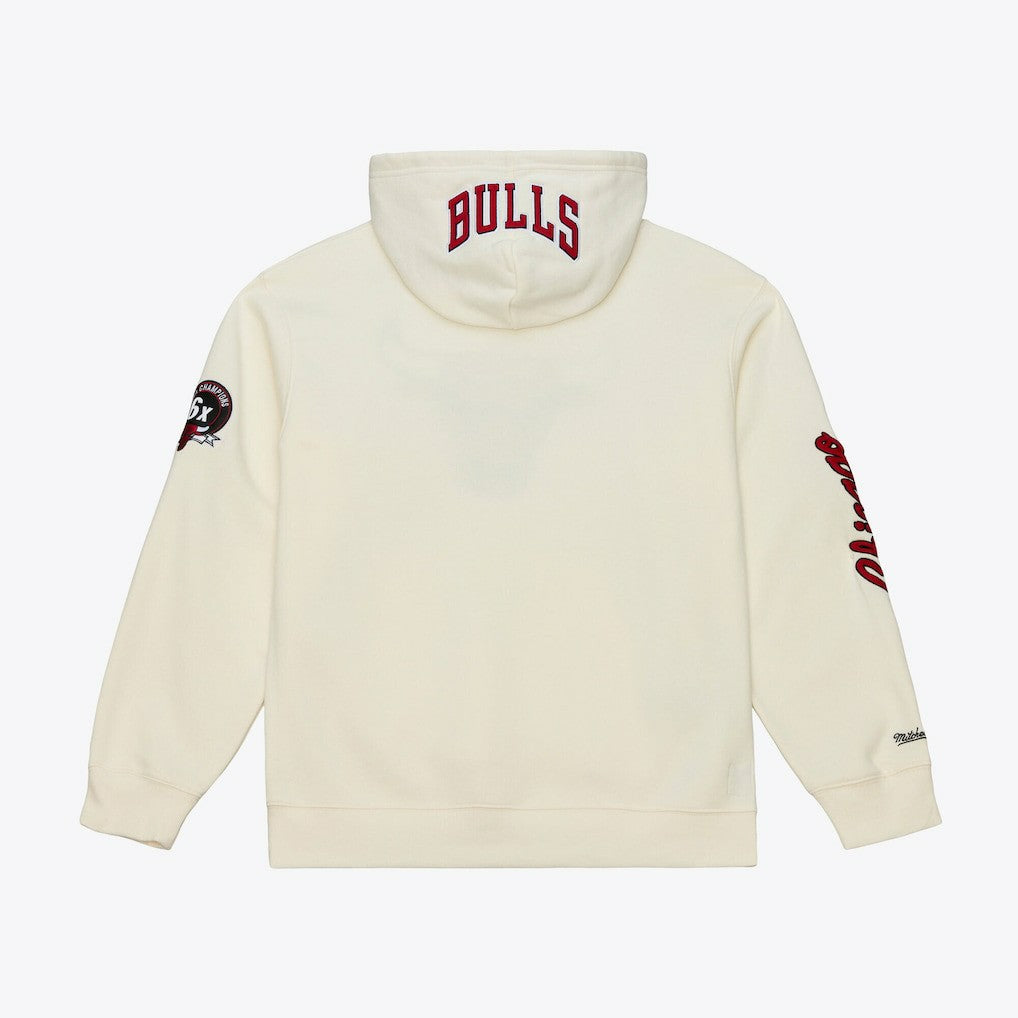 Chicago Bulls Hardwood Classics Chainstitch Premium Fleece Hoodie Cream