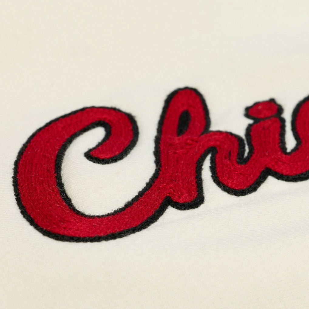 Chicago Bulls Hardwood Classics Chainstitch Premium Fleece Hoodie Cream