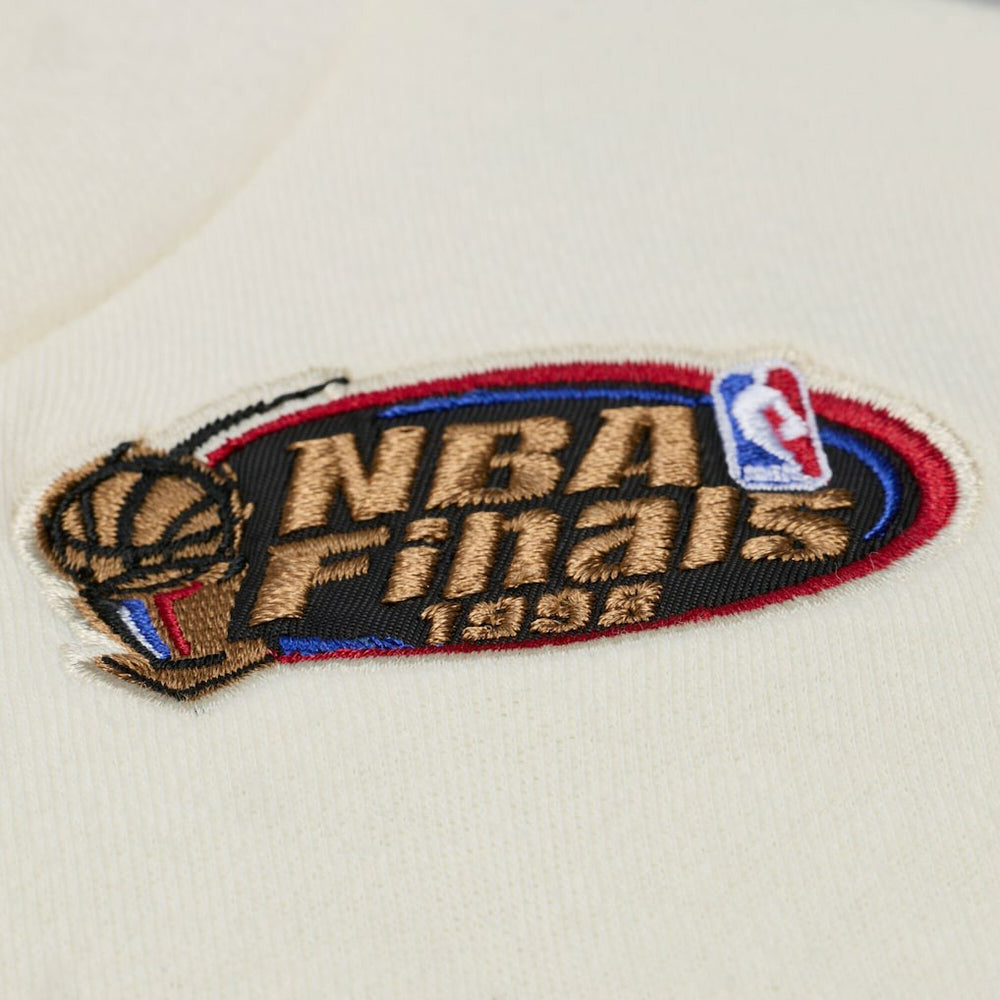 Chicago Bulls Hardwood Classics Chainstitch Premium Fleece Hoodie Cream