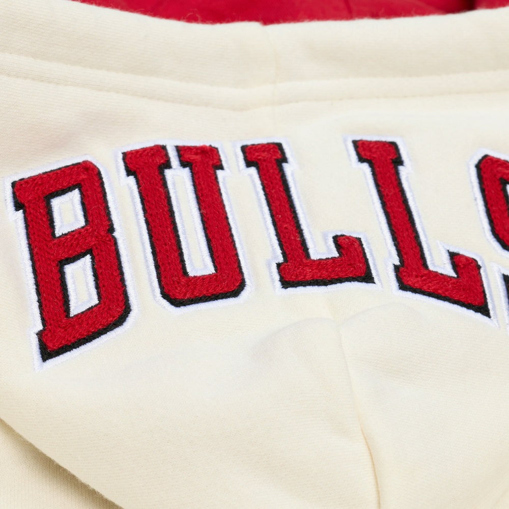 Chicago Bulls Hardwood Classics Chainstitch Premium Fleece Hoodie Cream