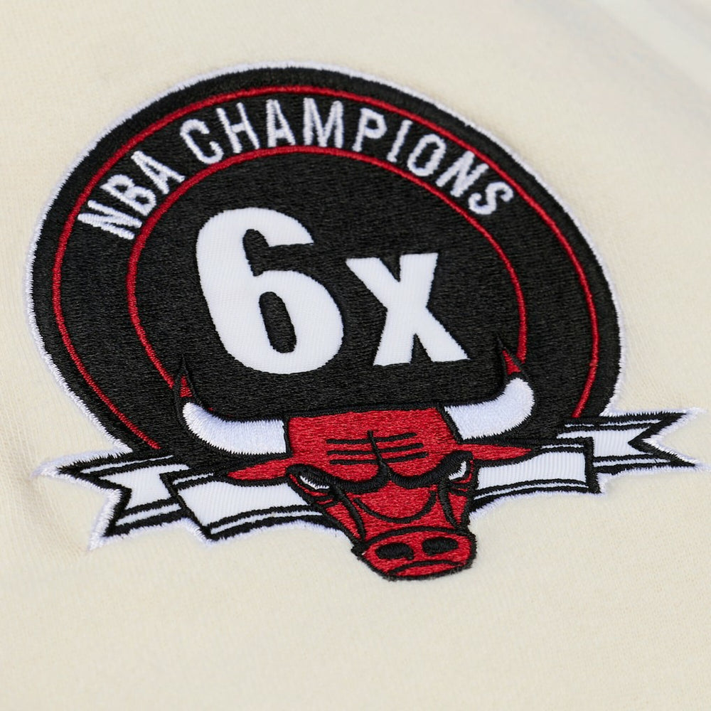 Chicago Bulls Hardwood Classics Chainstitch Premium Fleece Hoodie Cream