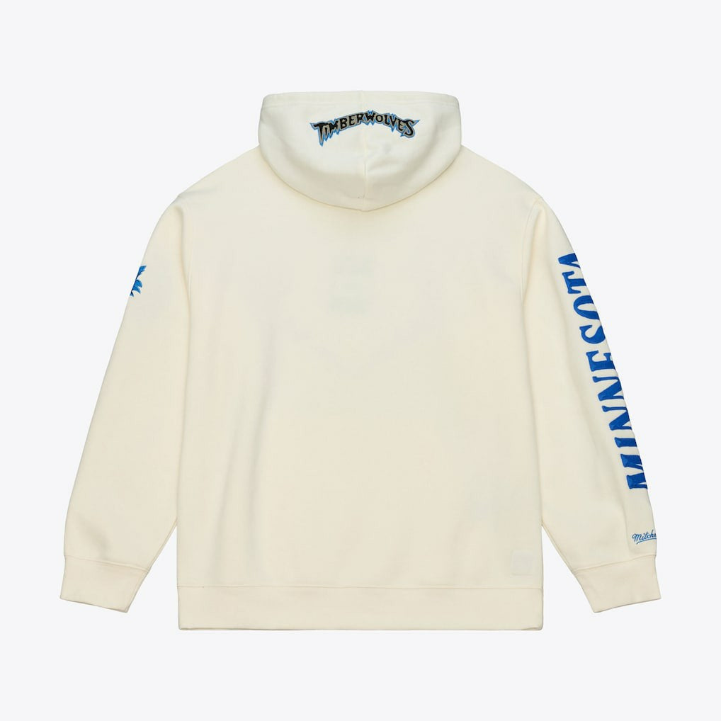 Minnesota Timberwolves Hardwood Classics Chainstitch Premium Fleece Hoodie Cream