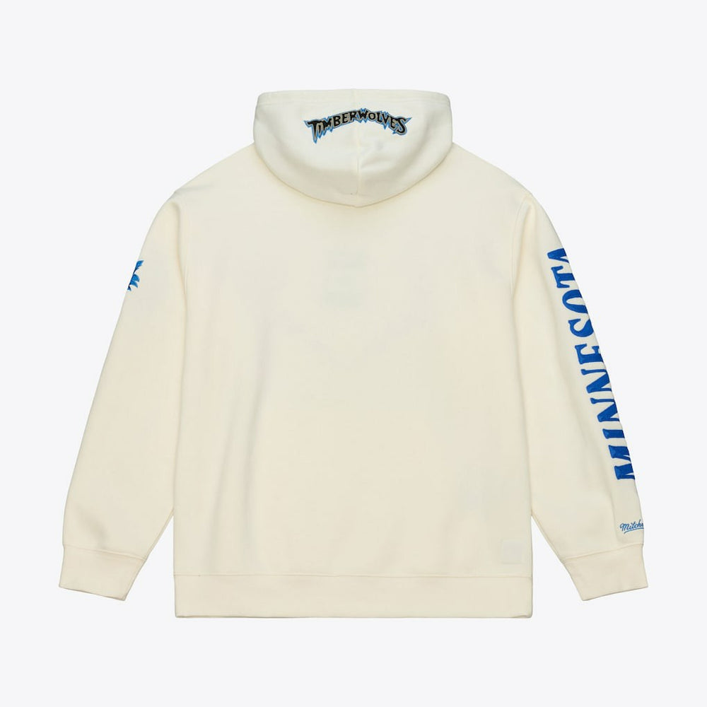 Minnesota Timberwolves Hardwood Classics Chainstitch Premium Fleece Hoodie Cream