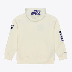 Utah Jazz Hardwood Classics Chainstitch Premium Fleece Hoodie Cream