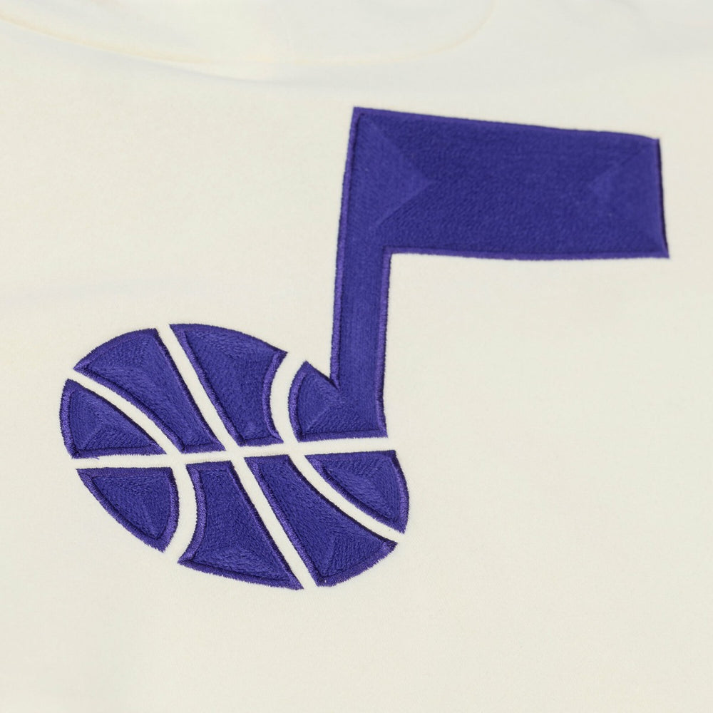 Utah Jazz Hardwood Classics Chainstitch Premium Fleece Hoodie Cream